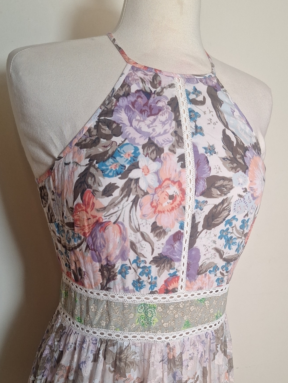 Rebecca Taylor Print Mix Midi Dress in Print Mix Combo Size 4 - Picture 5 of 11